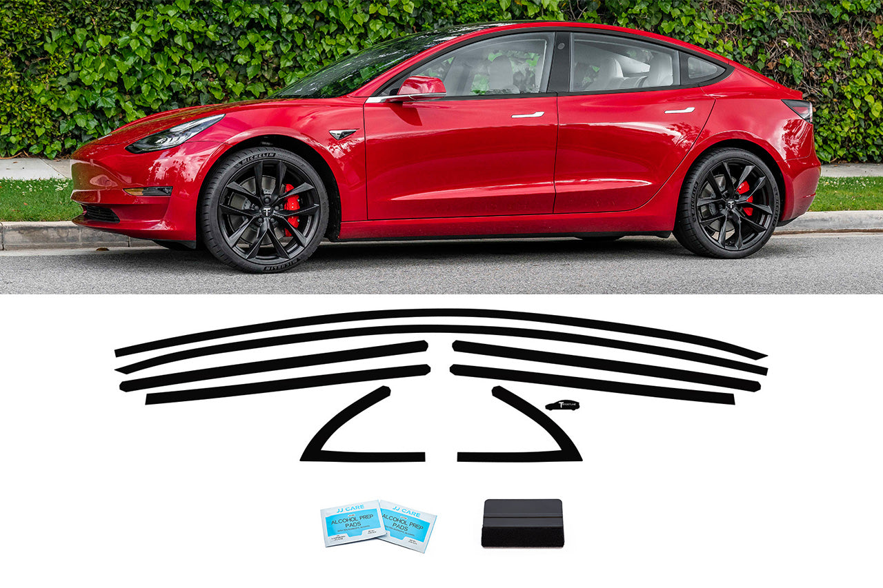 Tesla Model 3 Blackout Chrome Delete Vinyl Trim Kit