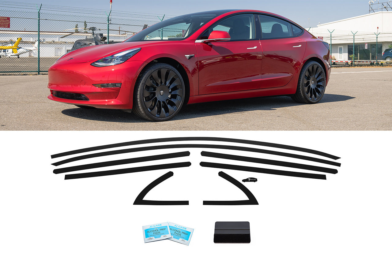Tesla Model 3 Blackout Chrome Delete Vinyl Trim Kit