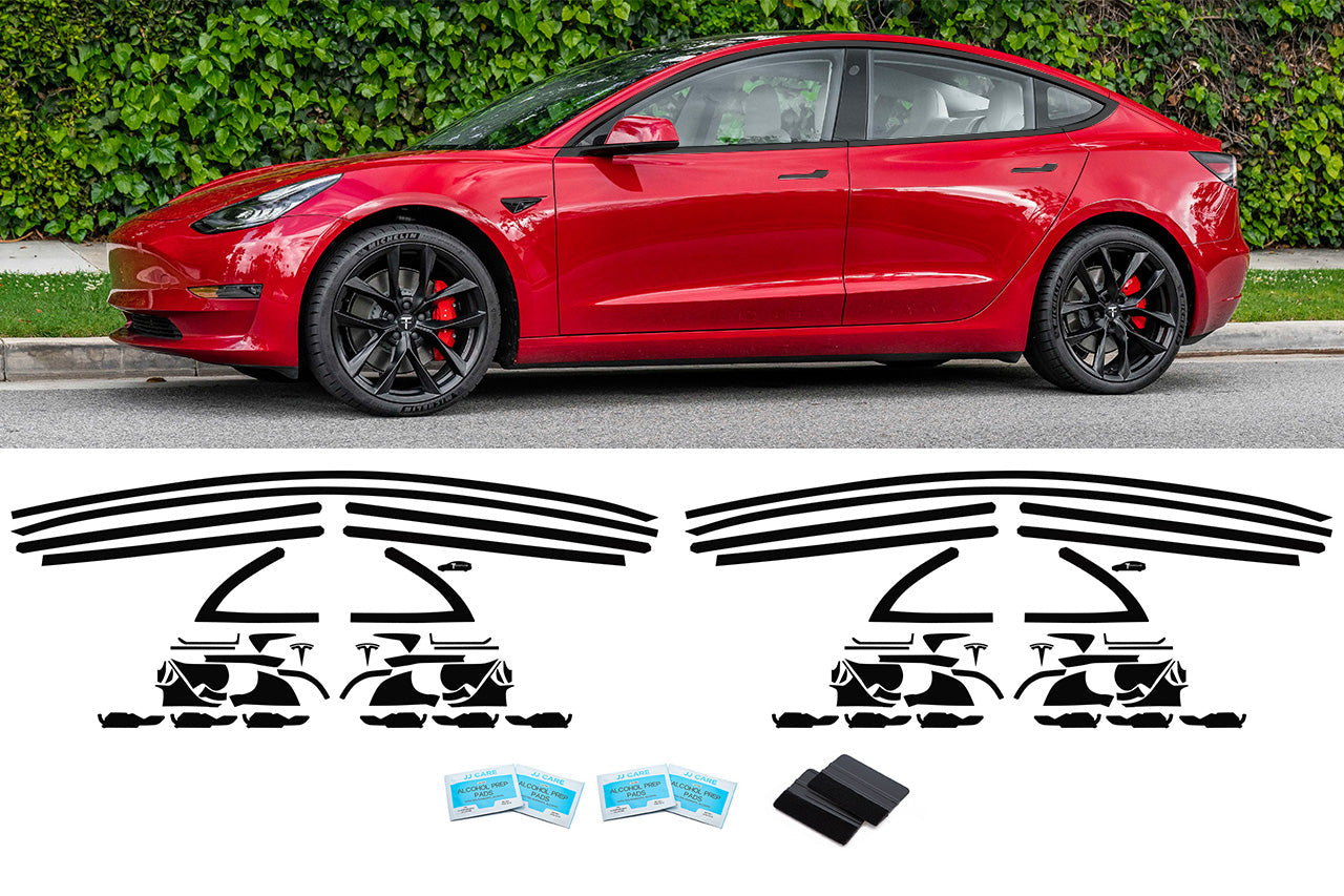 Tesla Model 3 Blackout Chrome Delete Vinyl Trim Kit