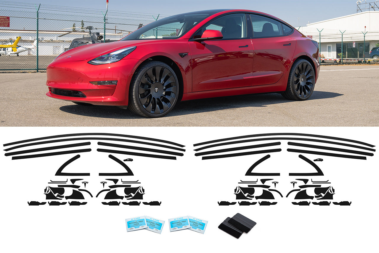 Tesla Model 3 Blackout Chrome Delete Vinyl Trim Kit