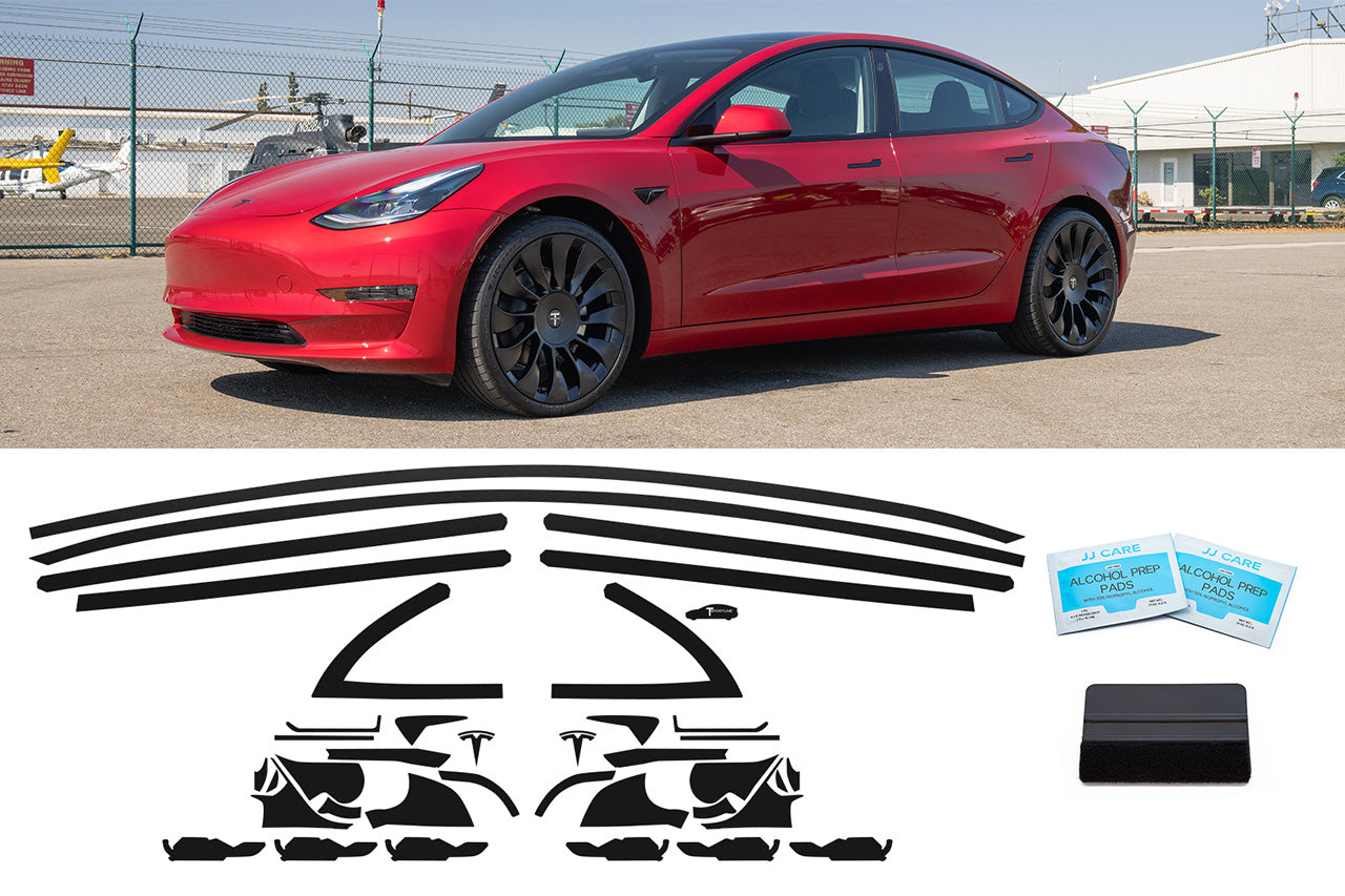 Tesla Model 3 Blackout Chrome Delete Vinyl Trim Kit