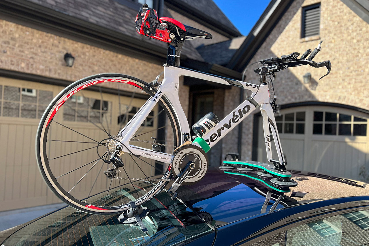 TreeFrog Pro 2 Vacuum Mounted Roof Mount Road & Mountain Bike Double Rack