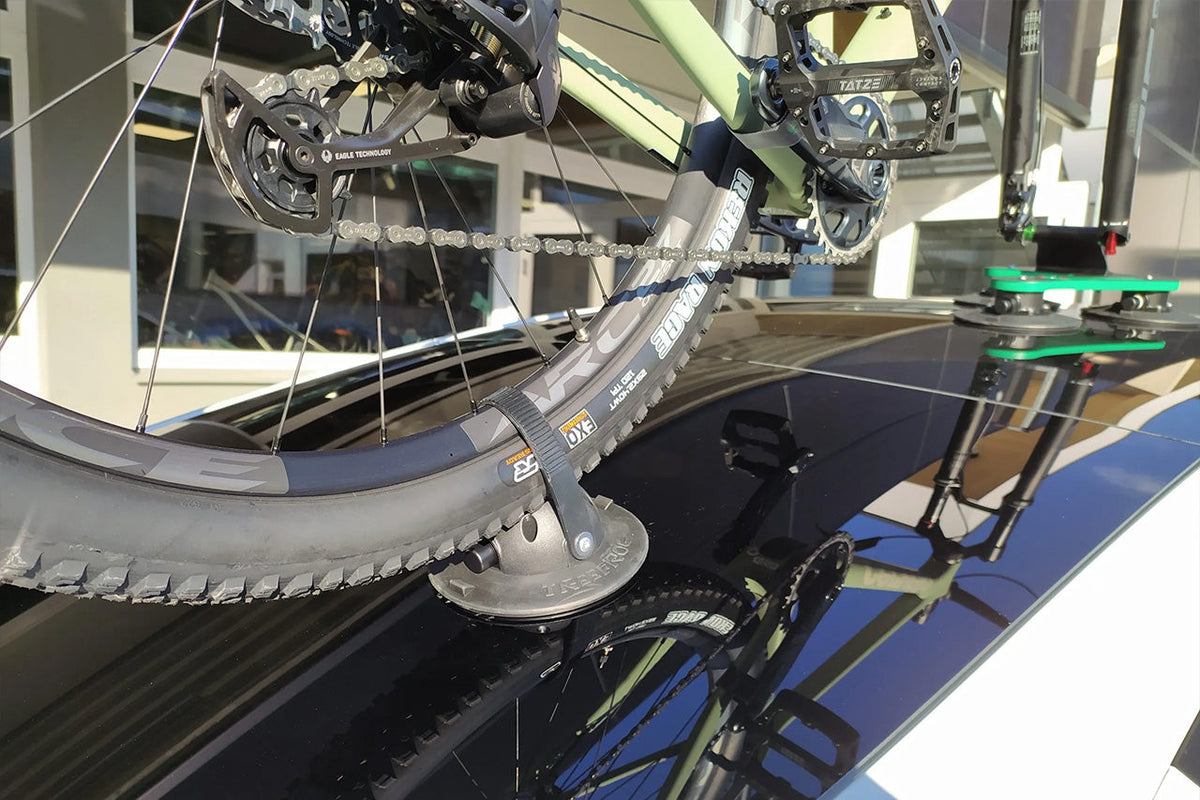 TreeFrog Pro Vacuum Mounted Roof Mount Road &amp; Mountain Bike Rack Replacement Rear Wheel Holder