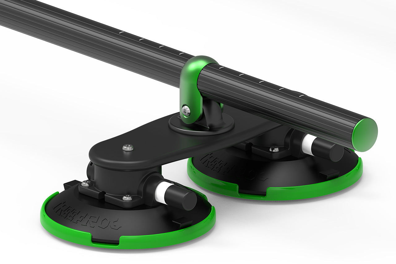 TreeFrog Pro Vacuum Mounted Black Foldable Monkey Round-Bar Roof Rack
