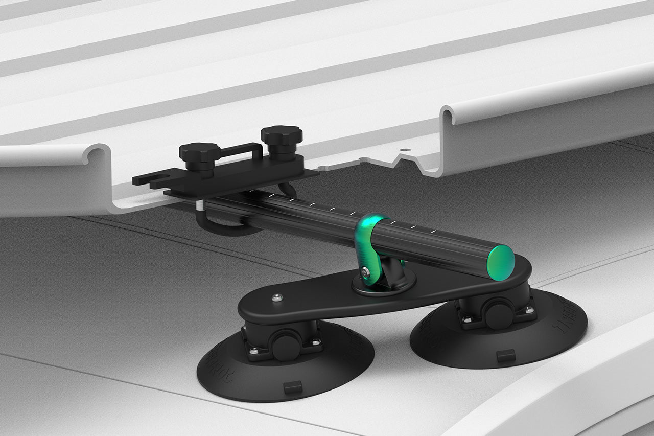 TreeFrog Pro Vacuum Mounted Black Foldable Monkey Round-Bar Roof Rack