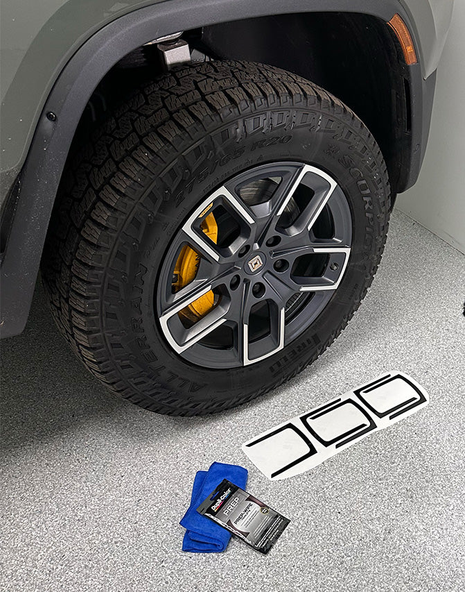 Black-Out Accent Vinyl Spoke Decals for Rivian R1T / R1S Factory 20" All Terrain Wheels